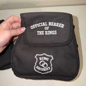 Black Wedding Ring Bearer Security Bags